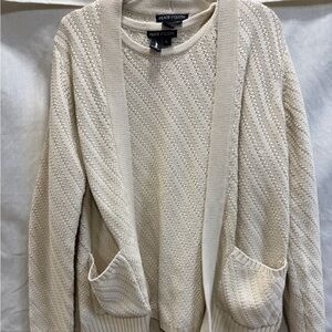 Piece of cloth Cream cotton knit Sweater set L